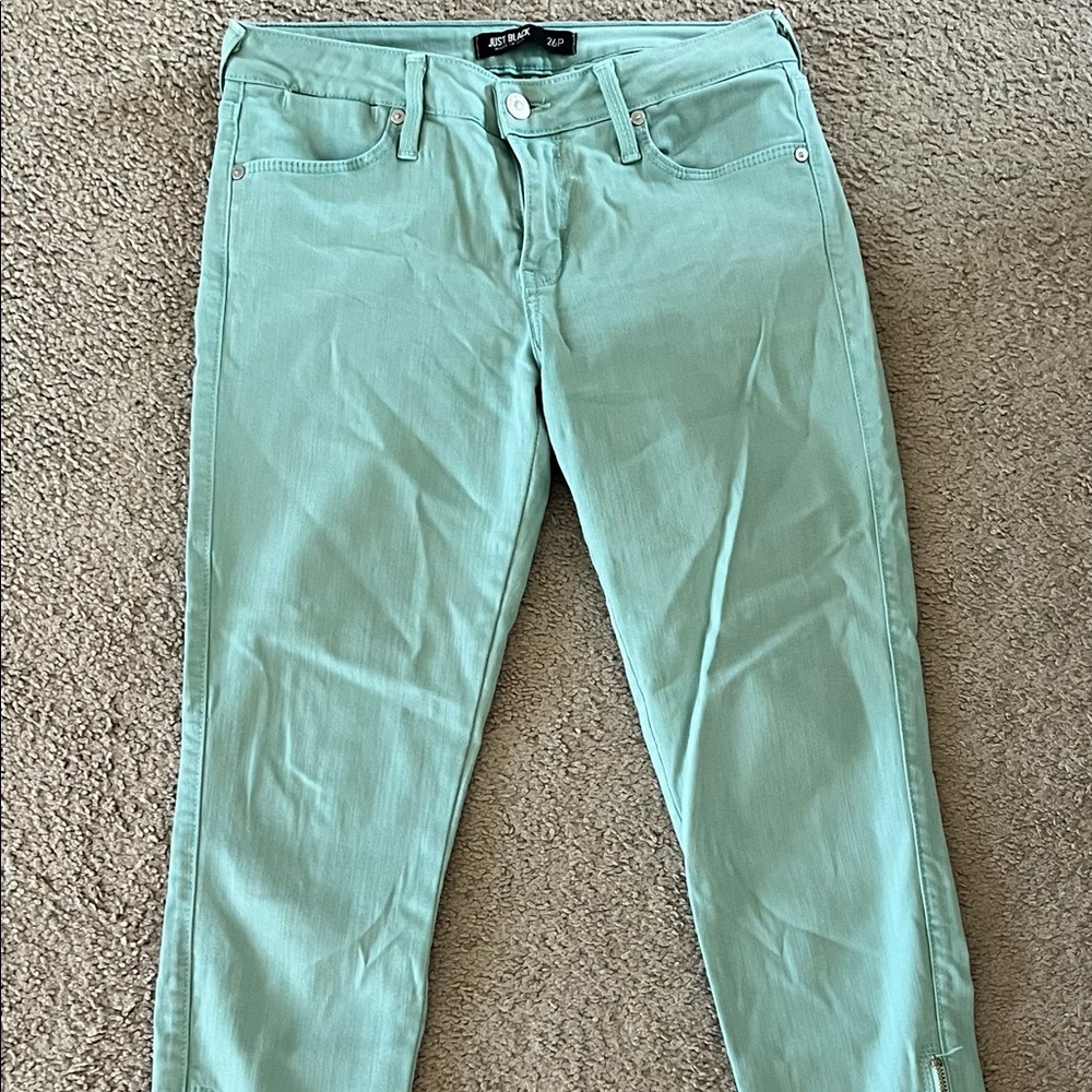 Mint green jeans
